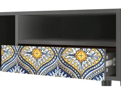 Discount Mueble de TV - 115х59х48 cm - T3 - Illusory Pattern, Antracite Cinza antracite