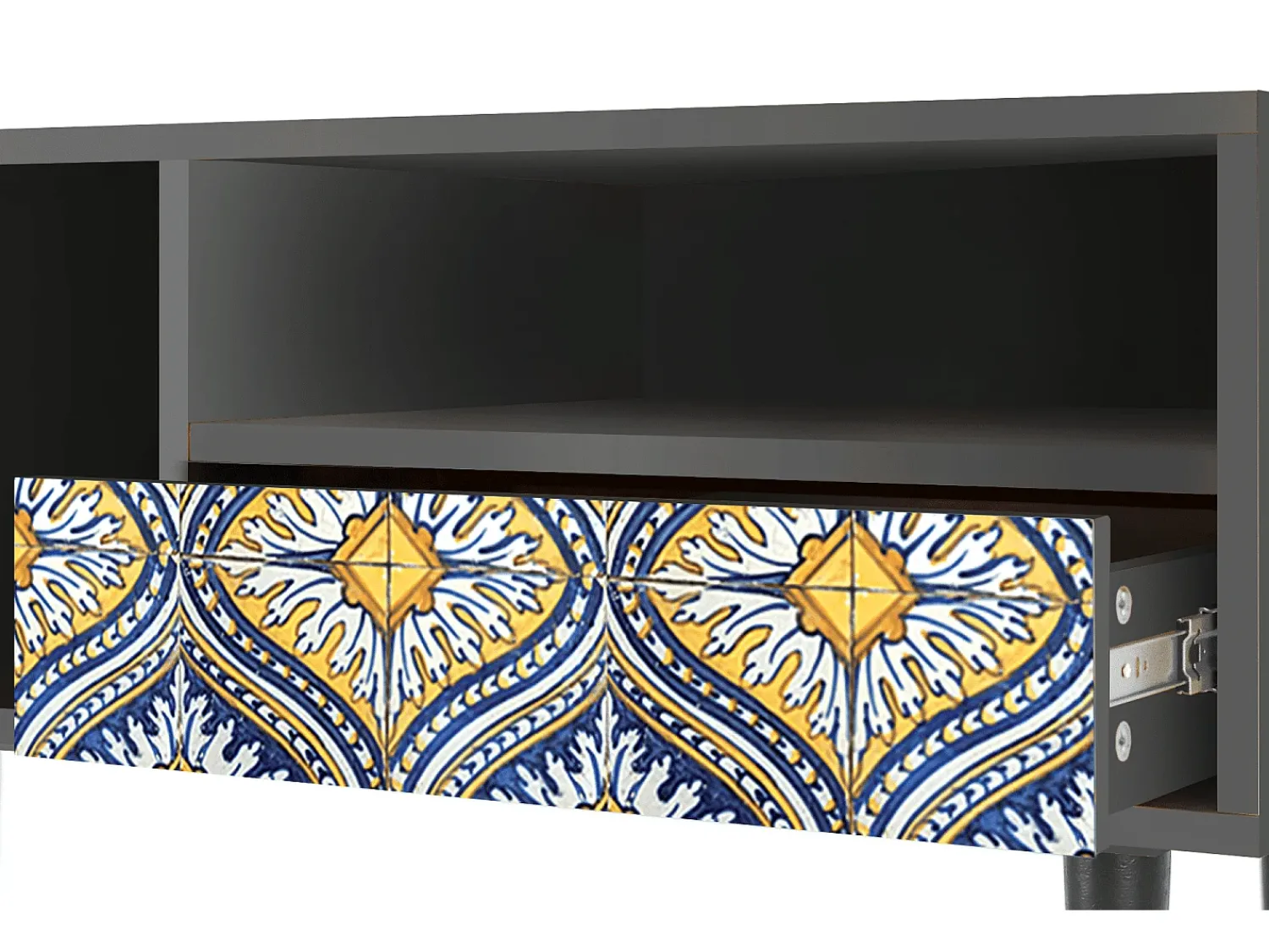 Discount Mueble de TV - 115х59х48 cm - T3 - Illusory Pattern, Antracite Cinza antracite