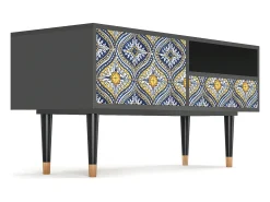 Discount Mueble de TV - 115х59х48 cm - T3 - Illusory Pattern, Antracite Cinza antracite