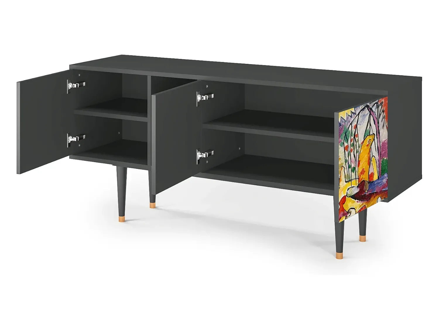 Discount Mueble de TV - 150х69х41 cm - T5 - Improvisation 26 , Antracite Cinza antracite
