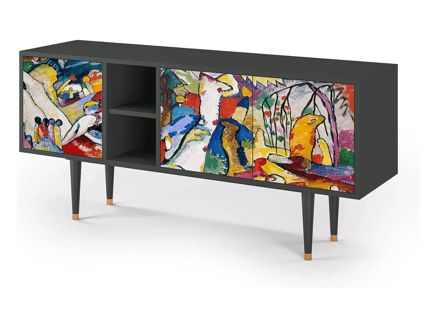 Discount Mueble de TV - 150х69х41 cm - T5 - Improvisation 26 , Antracite Cinza antracite
