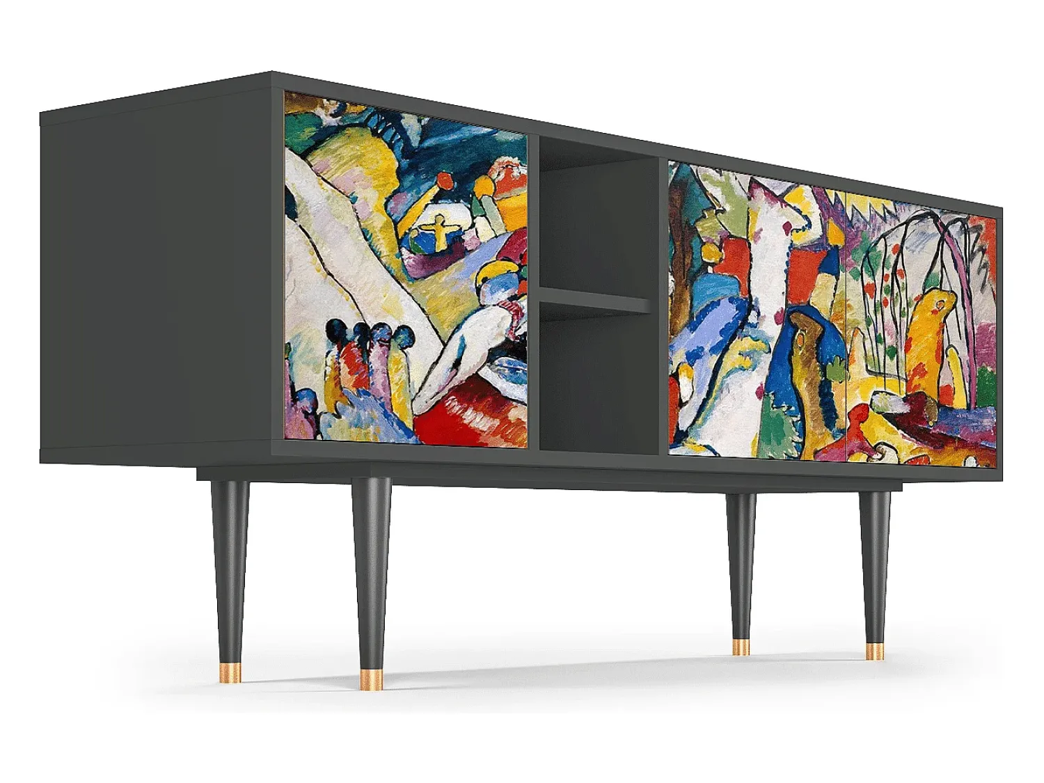 Discount Mueble de TV - 150х69х41 cm - T5 - Improvisation 26 , Antracite Cinza antracite