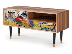 Móvel De Tv| Mueble de TV - 115х59х48 cm - T3 - Improvisation 26 , Nogueira Castanho