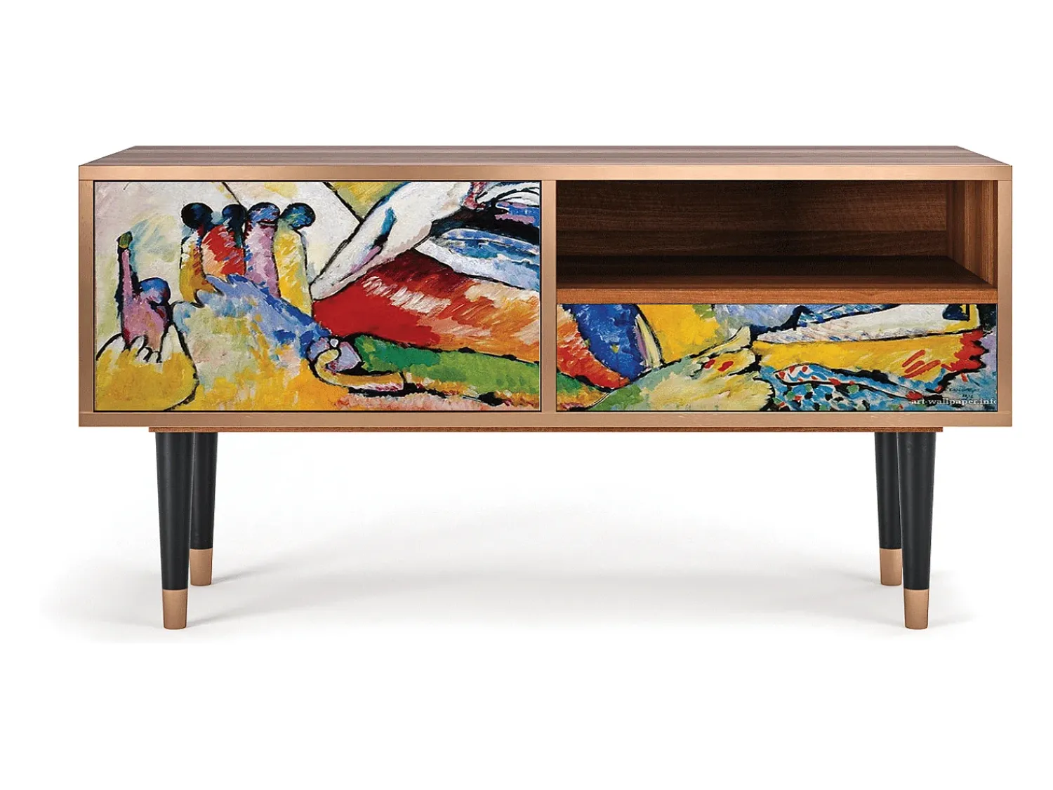 Móvel De Tv| Mueble de TV - 115х59х48 cm - T3 - Improvisation 26 , Nogueira Castanho