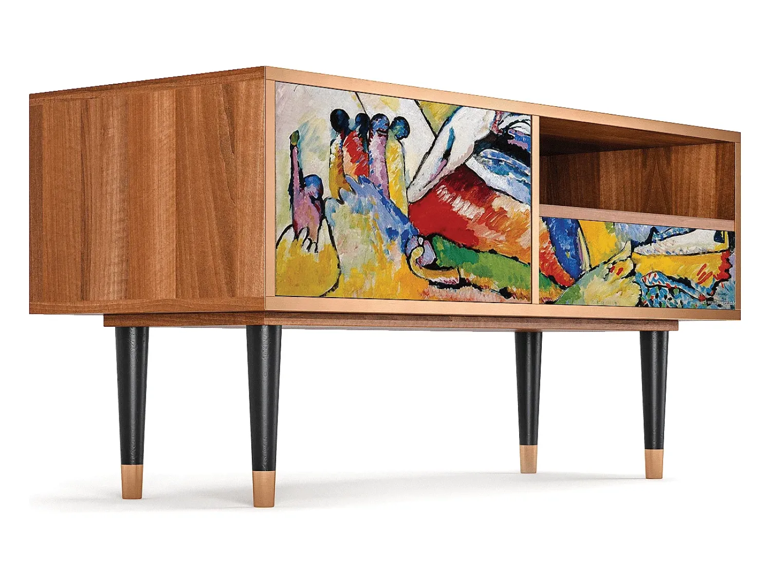Móvel De Tv| Mueble de TV - 115х59х48 cm - T3 - Improvisation 26 , Nogueira Castanho