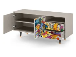 Móvel De Tv| Mueble de TV - 125х56х41 cm - T7 - Improvisation 26 , Areia Bege