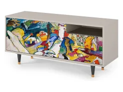 Móvel De Tv| Mueble de TV - 125х56х41 cm - T7 - Improvisation 26 , Areia Bege