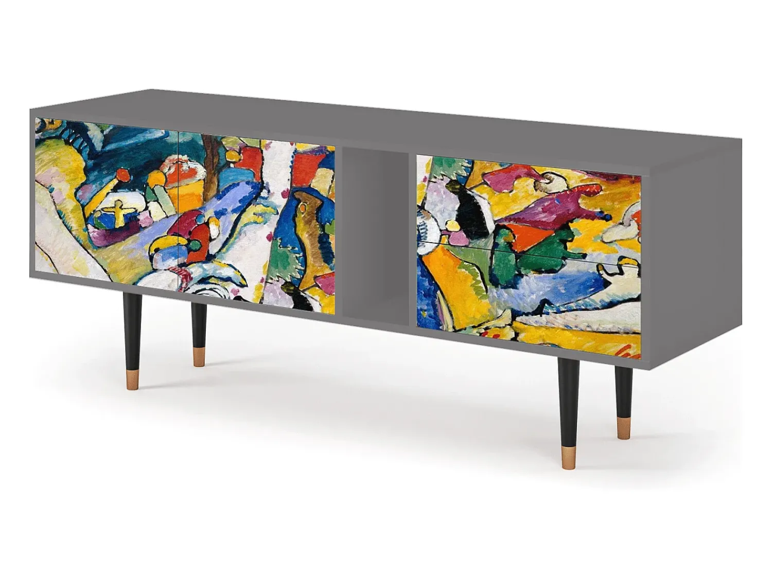 Mueble de TV - 170х69х48 cm - T1 - Improvisation 26 , Cinza^ Móvel De Tv