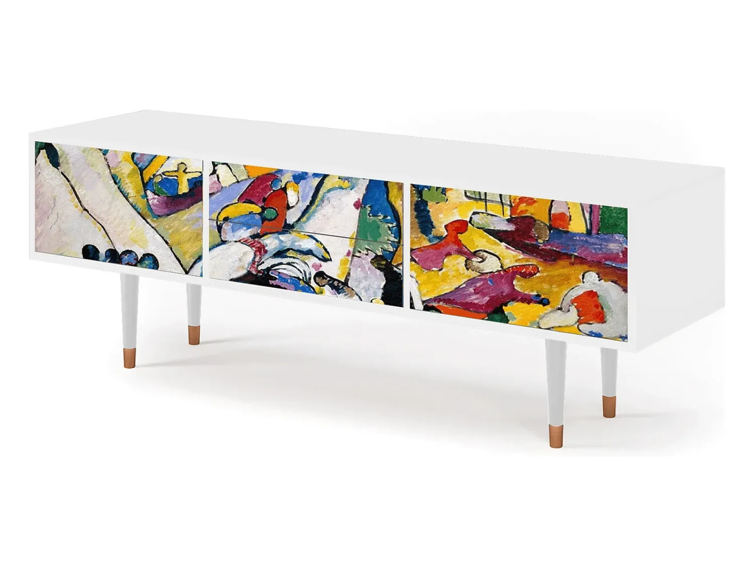 Móvel De Tv* Mueble de TV - 170х59х48 cm - T4 - Improvisation 26 , Branco Bege
