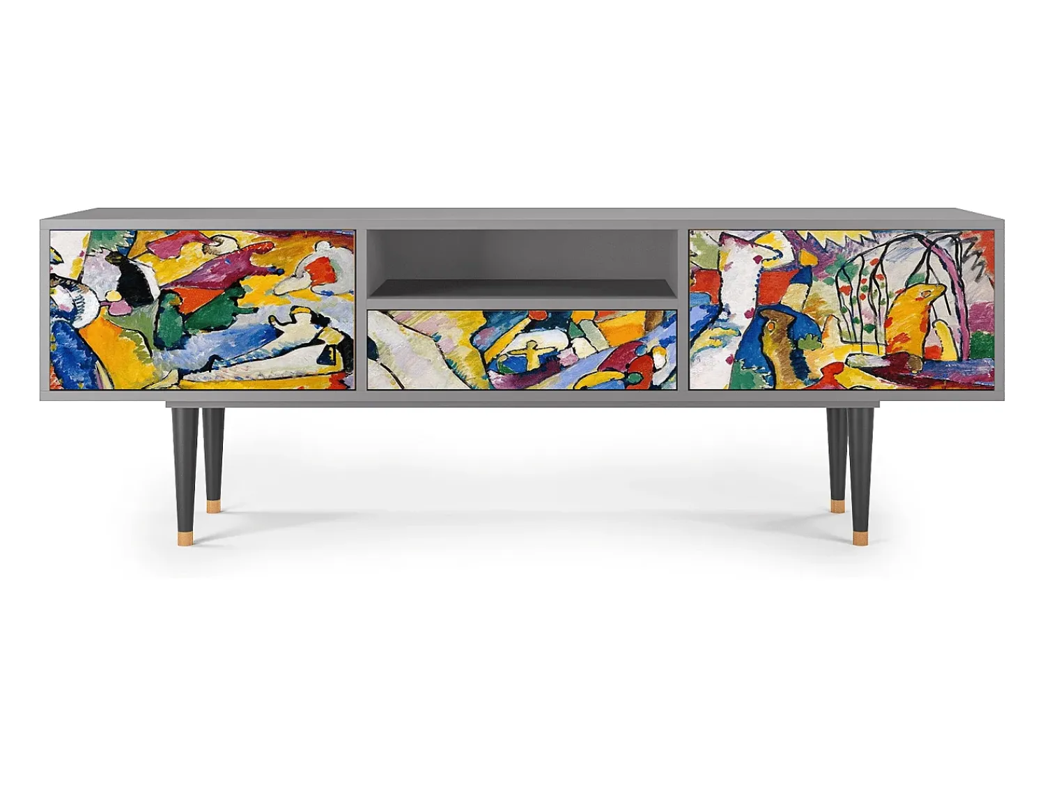 Mueble de TV - 170х59х41 cm - T6 - Improvisation 26 , Cinza^ Móvel De Tv