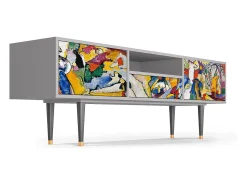 Mueble de TV - 170х59х41 cm - T6 - Improvisation 26 , Cinza^ Móvel De Tv