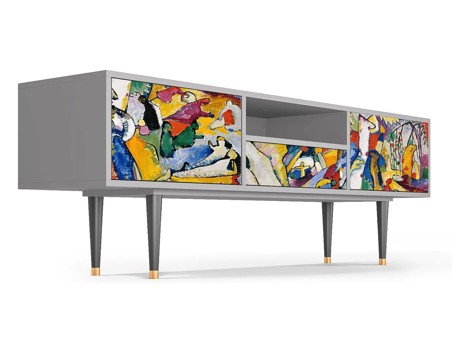 Mueble de TV - 170х59х41 cm - T6 - Improvisation 26 , Cinza^ Móvel De Tv