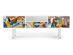 New Mueble de TV - 170х59х41 cm - T6 - Improvisation 26 , Branco Bege