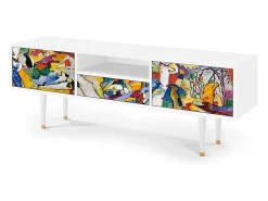 New Mueble de TV - 170х59х41 cm - T6 - Improvisation 26 , Branco Bege