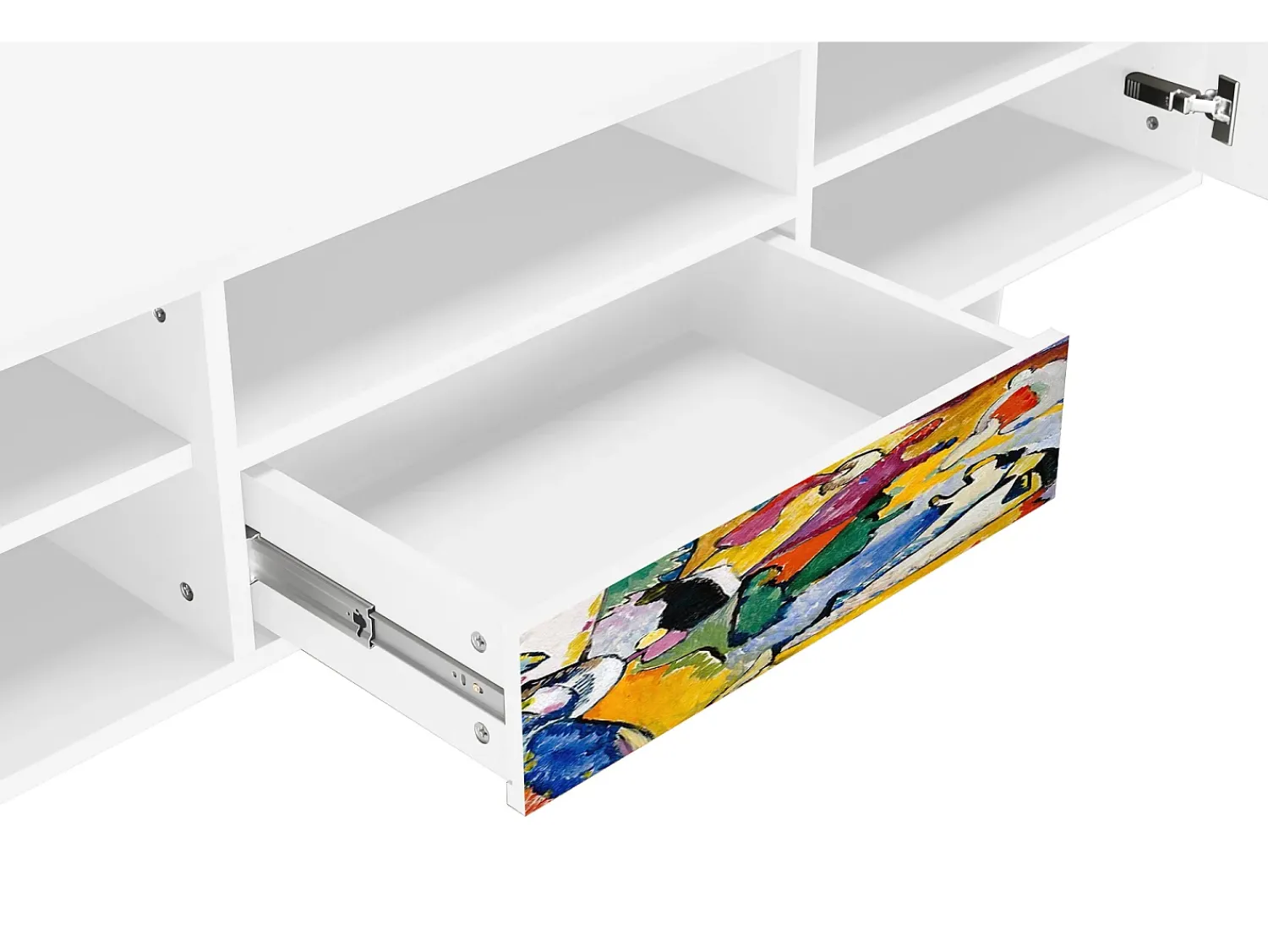 New Mueble de TV - 170х59х41 cm - T6 - Improvisation 26 , Branco Bege