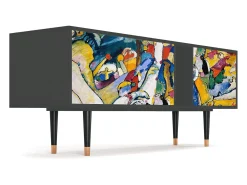 Móvel De Tv| Mueble de TV - 170х69х48 cm - T1 - Improvisation 26 , Antracite Cinza antracite