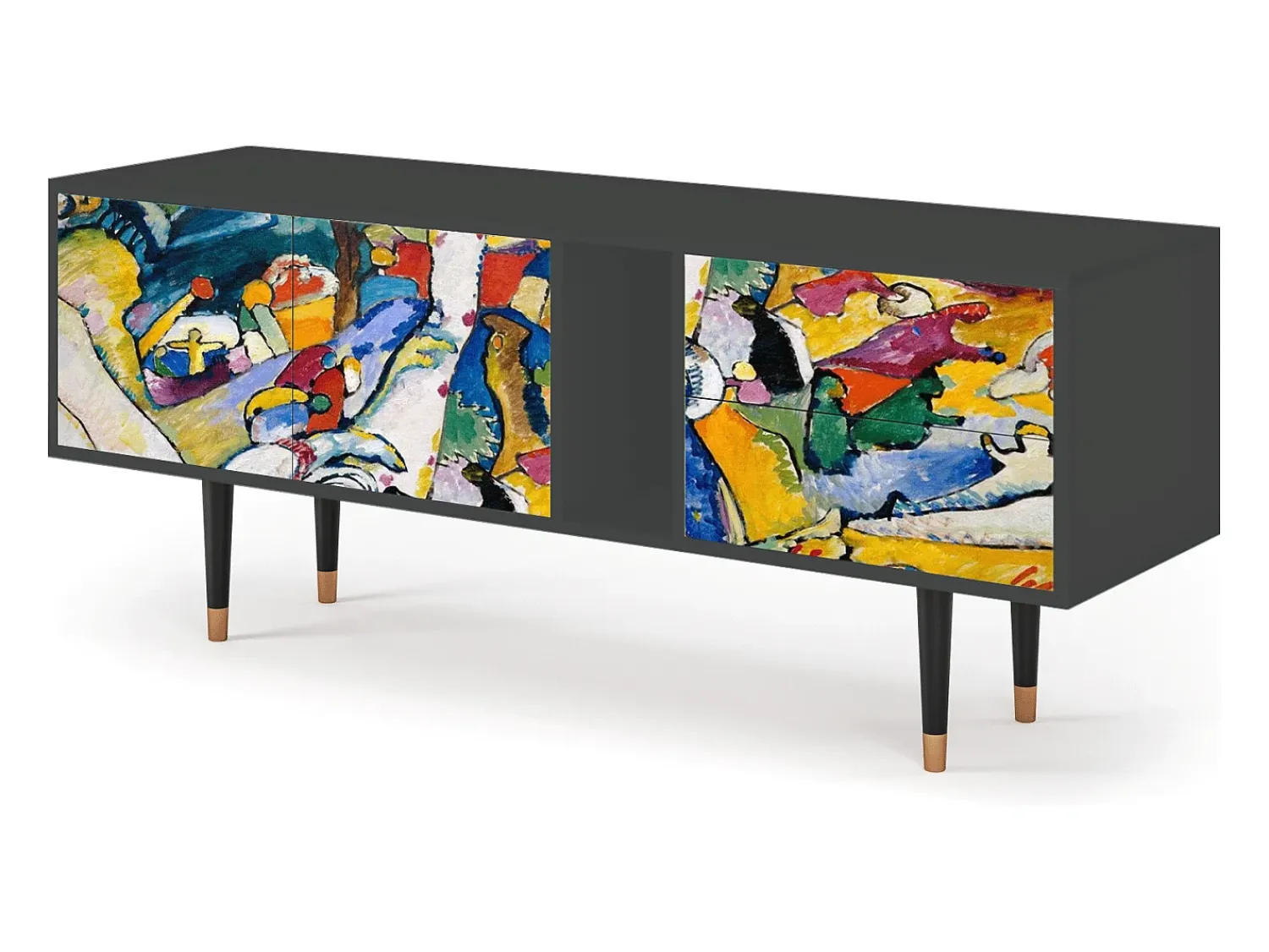 Móvel De Tv| Mueble de TV - 170х69х48 cm - T1 - Improvisation 26 , Antracite Cinza antracite