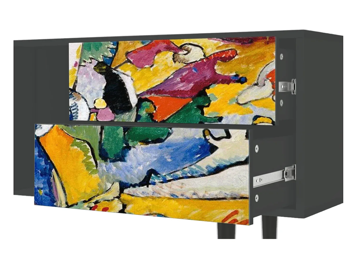 Móvel De Tv| Mueble de TV - 170х69х48 cm - T1 - Improvisation 26 , Antracite Cinza antracite