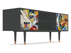 Móvel De Tv* Mueble de TV - 170х69х48 cm - T2 - Improvisation 26 , Antracite Cinza antracite