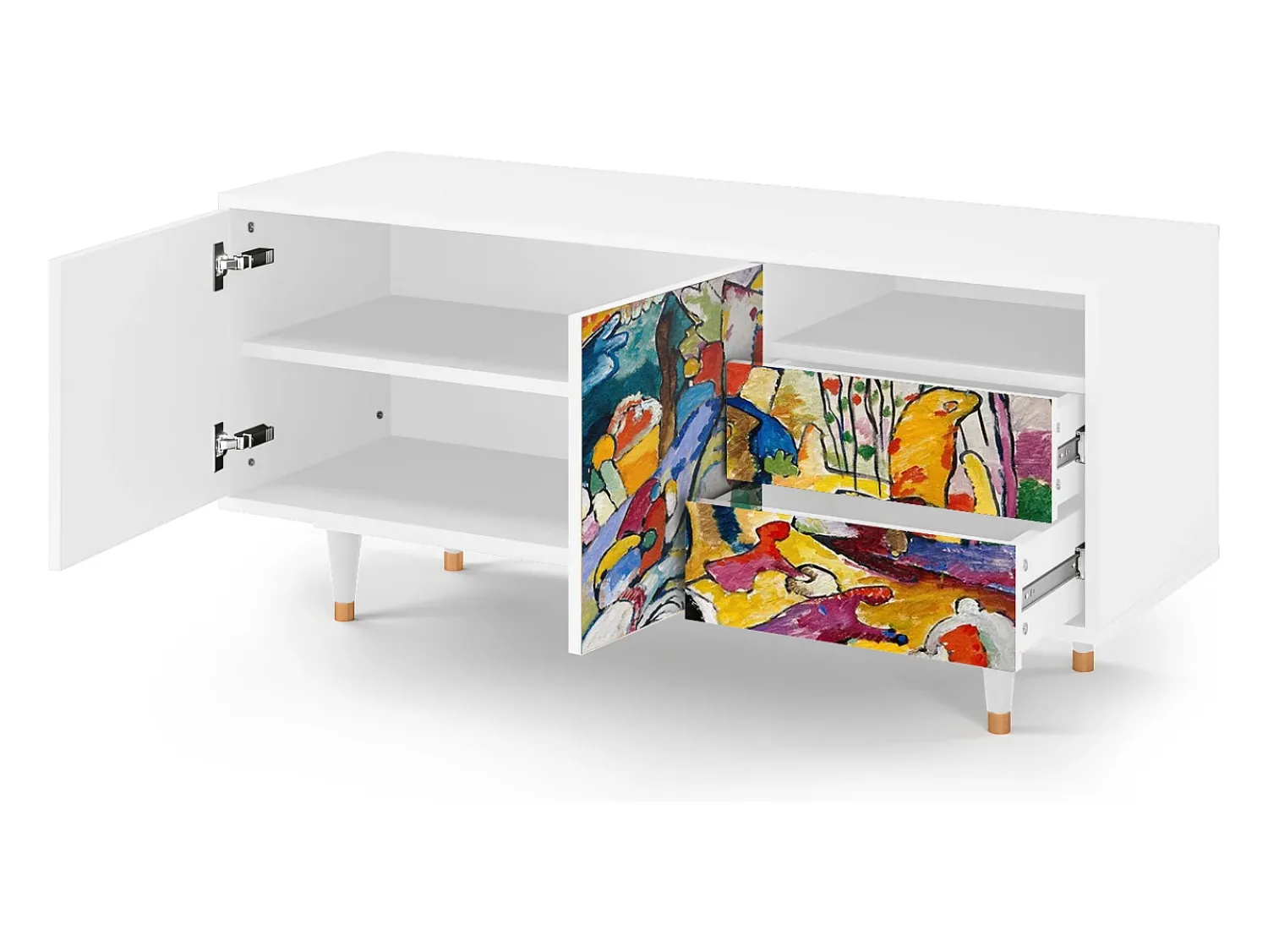 Móvel De Tv| Mueble de TV - 125х56х41 cm - T7 - Improvisation 26 , Branco Bege