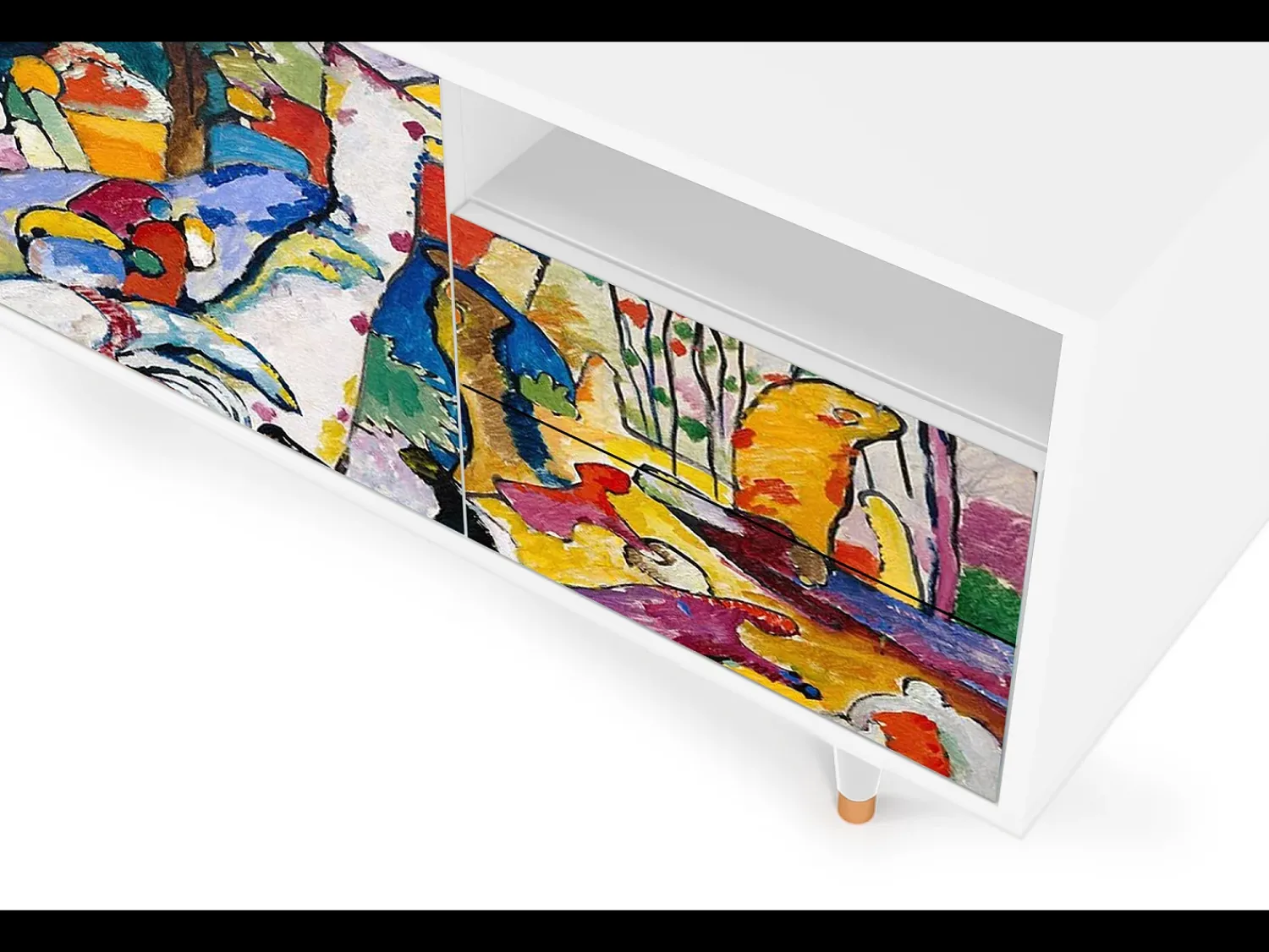 Móvel De Tv| Mueble de TV - 125х56х41 cm - T7 - Improvisation 26 , Branco Bege