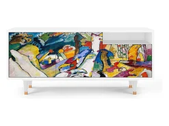 Móvel De Tv| Mueble de TV - 125х56х41 cm - T7 - Improvisation 26 , Branco Bege