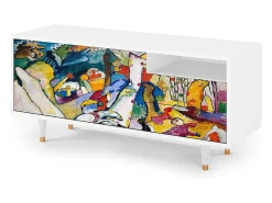 Móvel De Tv| Mueble de TV - 125х56х41 cm - T7 - Improvisation 26 , Branco Bege