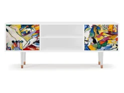 Móvel De Tv| Mueble de TV - 170х69х48 cm - T2 - Improvisation 26 , Branco Bege