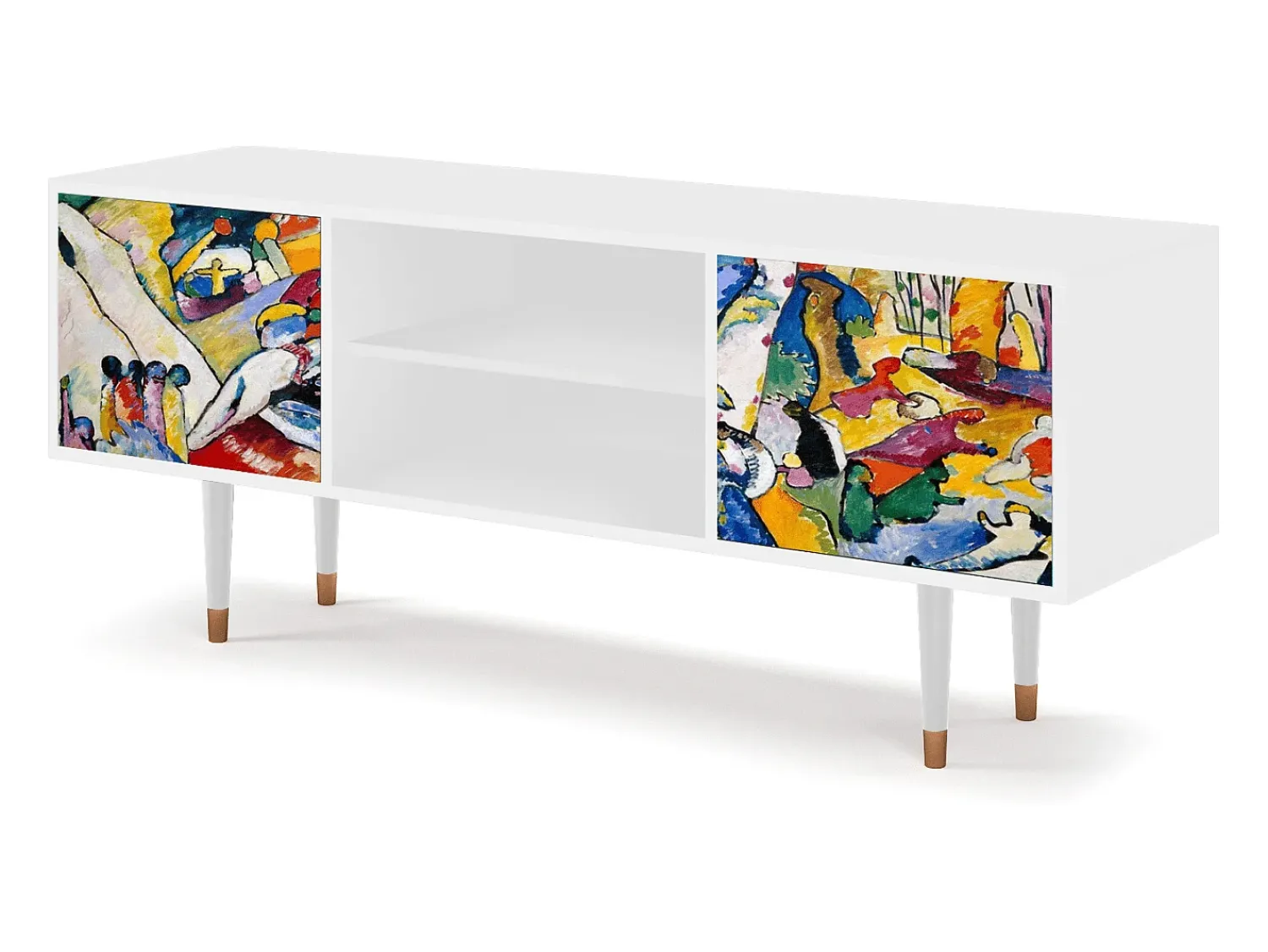 Móvel De Tv| Mueble de TV - 170х69х48 cm - T2 - Improvisation 26 , Branco Bege