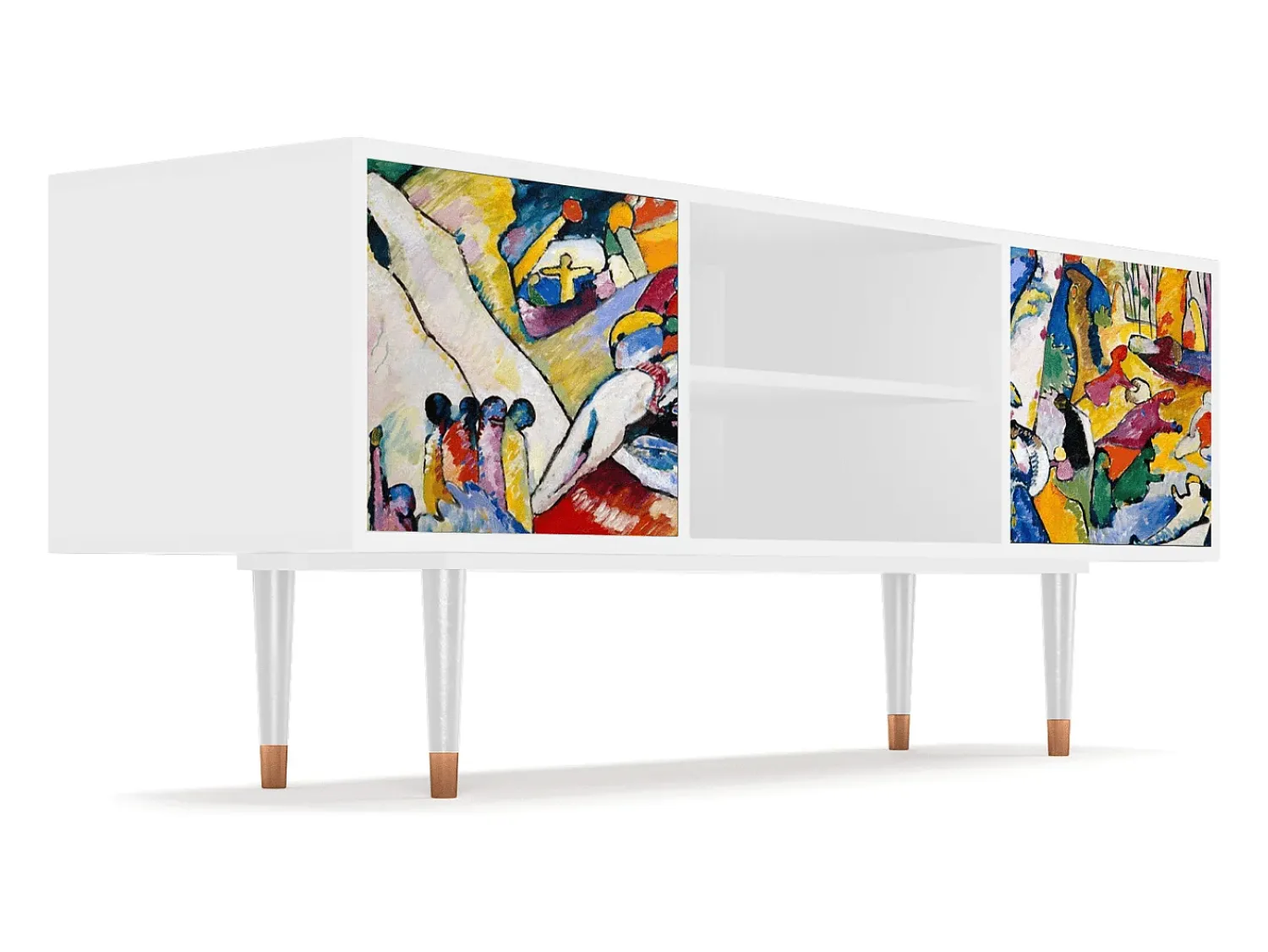 Móvel De Tv| Mueble de TV - 170х69х48 cm - T2 - Improvisation 26 , Branco Bege