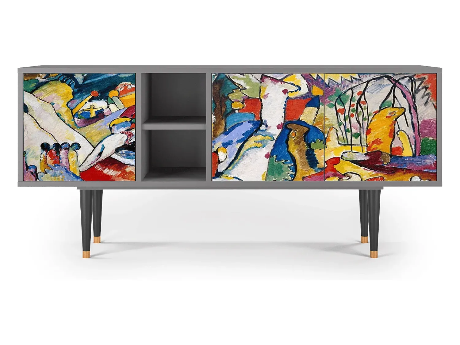 Mueble de TV - 150х69х41 cm - T5 - Improvisation 26 , Cinza^ Móvel De Tv