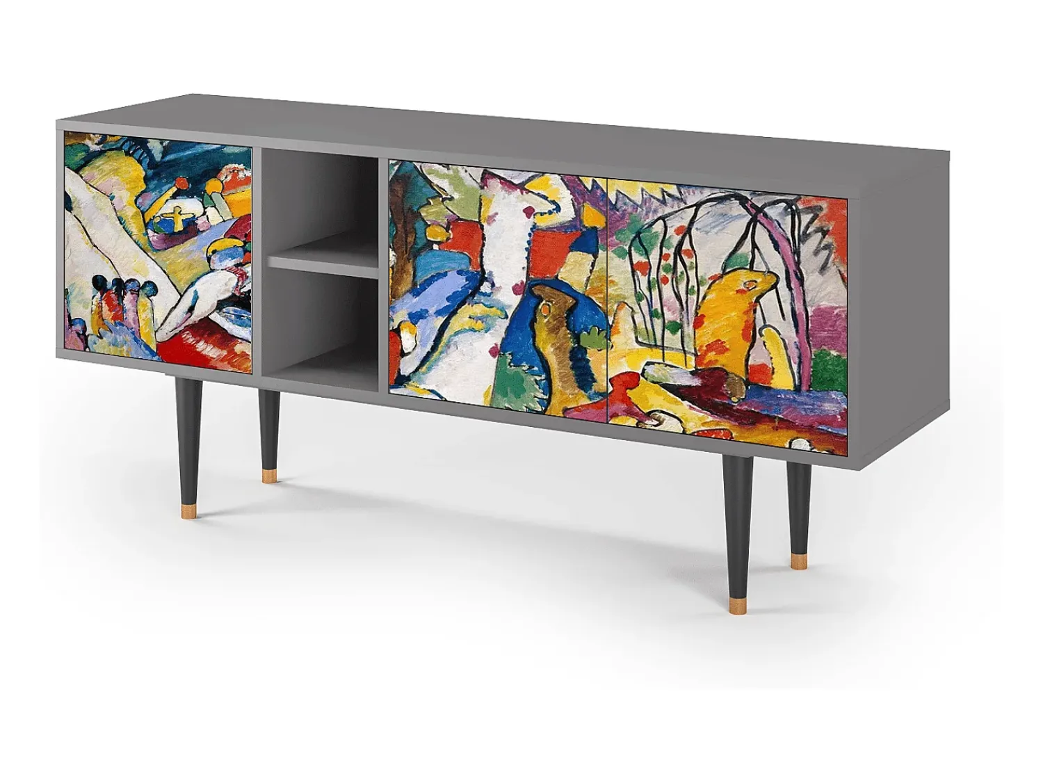 Mueble de TV - 150х69х41 cm - T5 - Improvisation 26 , Cinza^ Móvel De Tv