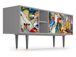 Mueble de TV - 150х69х41 cm - T5 - Improvisation 26 , Cinza^ Móvel De Tv