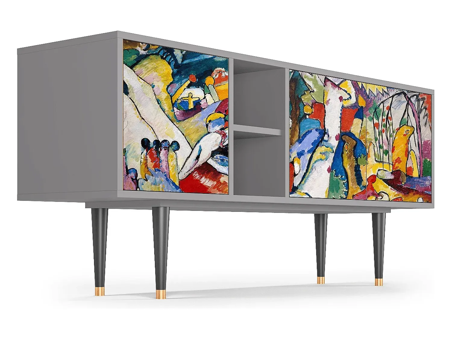 Mueble de TV - 150х69х41 cm - T5 - Improvisation 26 , Cinza^ Móvel De Tv