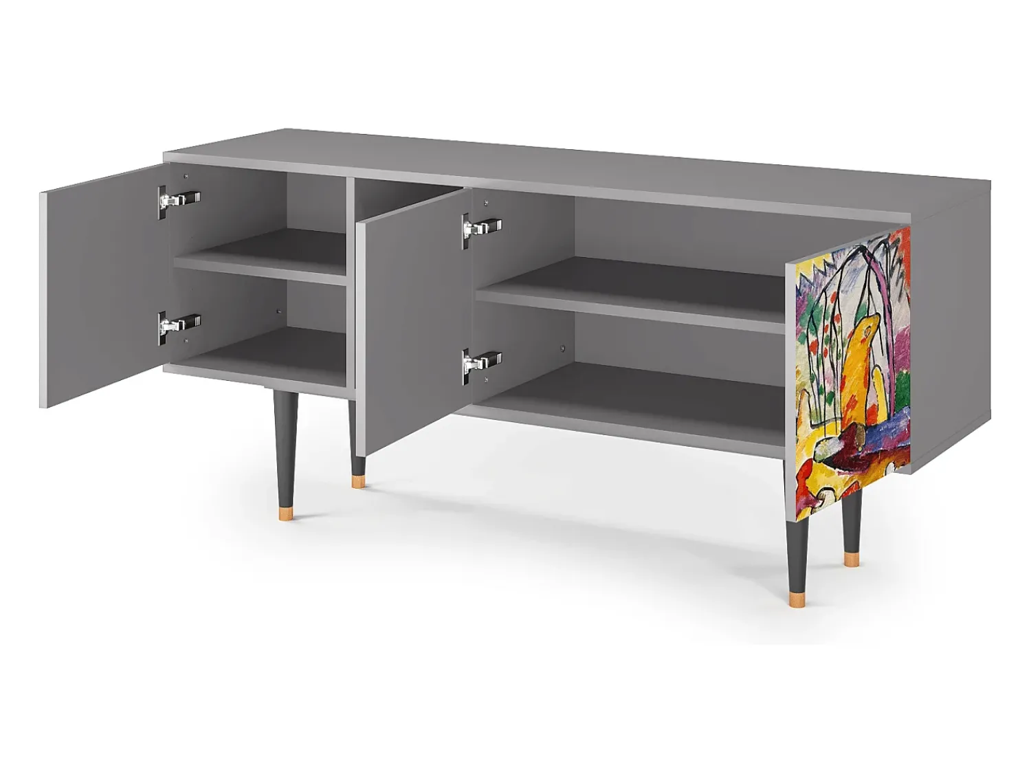 Mueble de TV - 150х69х41 cm - T5 - Improvisation 26 , Cinza^ Móvel De Tv