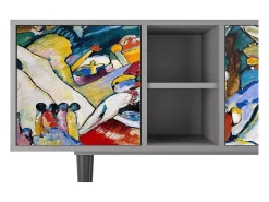 Mueble de TV - 150х69х41 cm - T5 - Improvisation 26 , Cinza^ Móvel De Tv