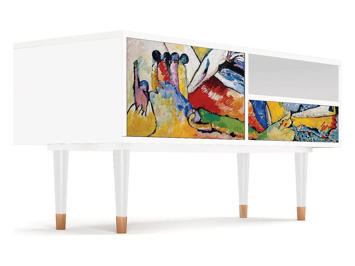 Online Mueble de TV - 115х59х48 cm - T3 - Improvisation 26 , Branco Bege