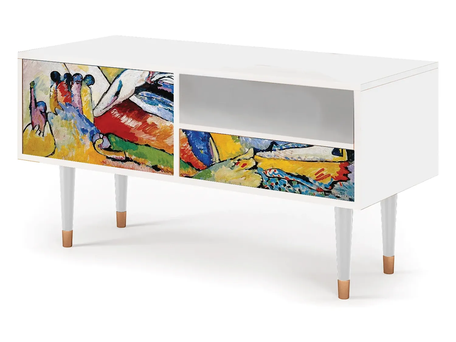 Online Mueble de TV - 115х59х48 cm - T3 - Improvisation 26 , Branco Bege