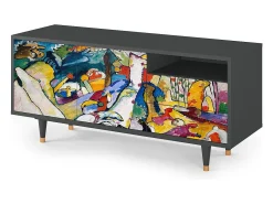 Clearance Mueble de TV - 125х56х41 cm - T7 - Improvisation 26 , Antracite Cinza antracite