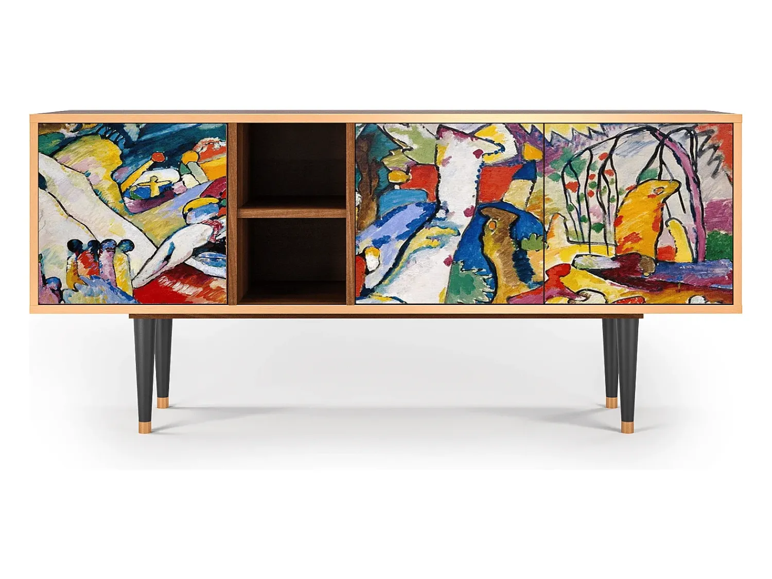 Móvel De Tv* Mueble de TV - 150х69х41 cm - T5 - Improvisation 26 , Nogueira Castanho