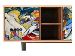 Móvel De Tv* Mueble de TV - 150х69х41 cm - T5 - Improvisation 26 , Nogueira Castanho