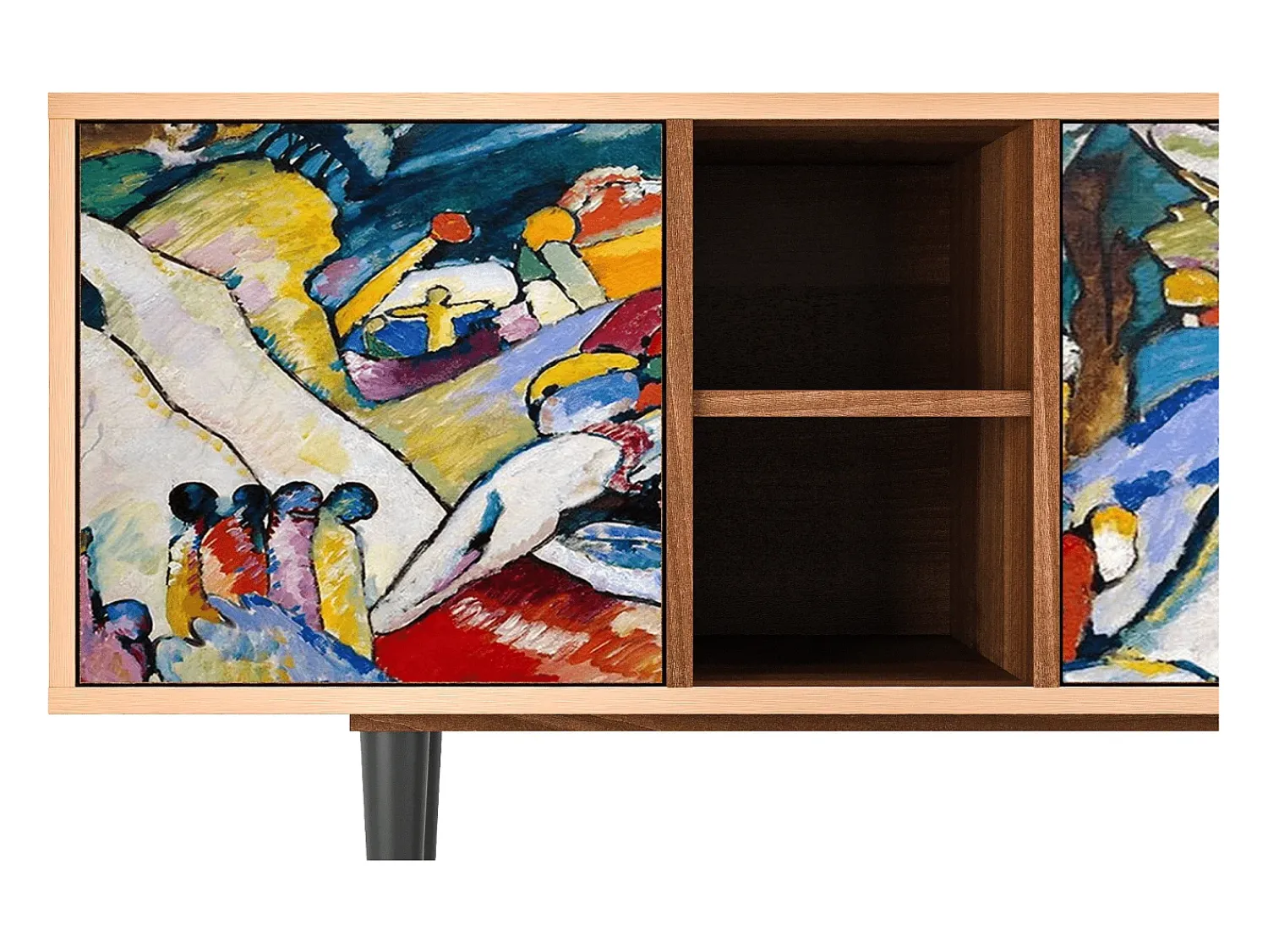 Móvel De Tv* Mueble de TV - 150х69х41 cm - T5 - Improvisation 26 , Nogueira Castanho