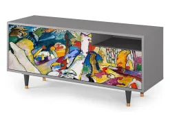 Mueble de TV - 125х56х41 cm - T7 - Improvisation 26 , Cinza^ Móvel De Tv