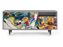 Mueble de TV - 125х56х41 cm - T7 - Improvisation 26 , Cinza^ Móvel De Tv