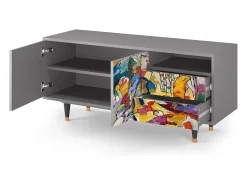 Mueble de TV - 125х56х41 cm - T7 - Improvisation 26 , Cinza^ Móvel De Tv