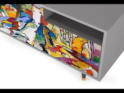 Mueble de TV - 125х56х41 cm - T7 - Improvisation 26 , Cinza^ Móvel De Tv