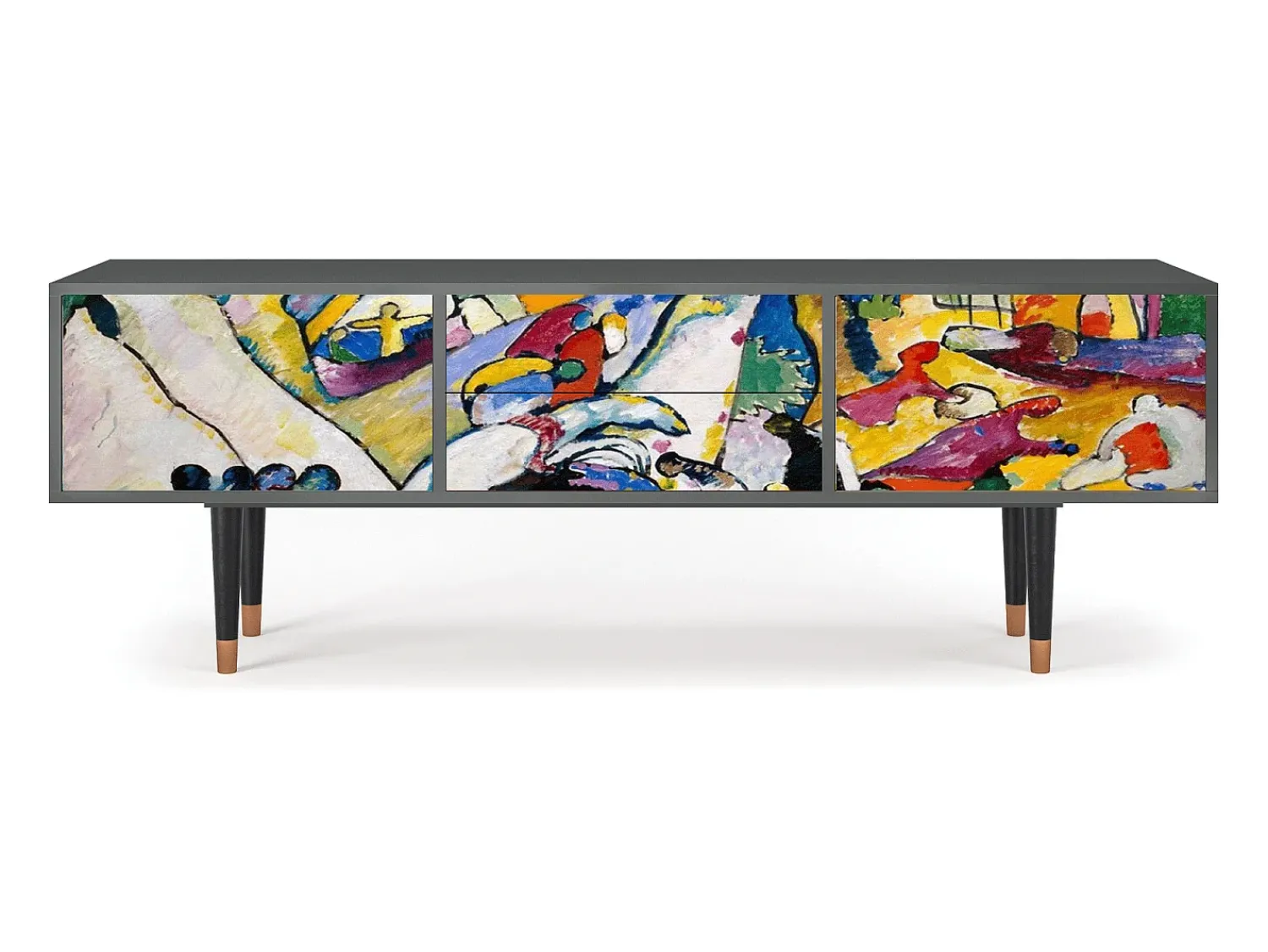 Móvel De Tv| Mueble de TV - 170х59х48 cm - T4 - Improvisation 26 , Antracite Cinza antracite