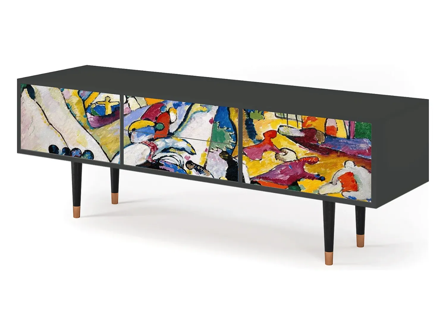 Móvel De Tv| Mueble de TV - 170х59х48 cm - T4 - Improvisation 26 , Antracite Cinza antracite