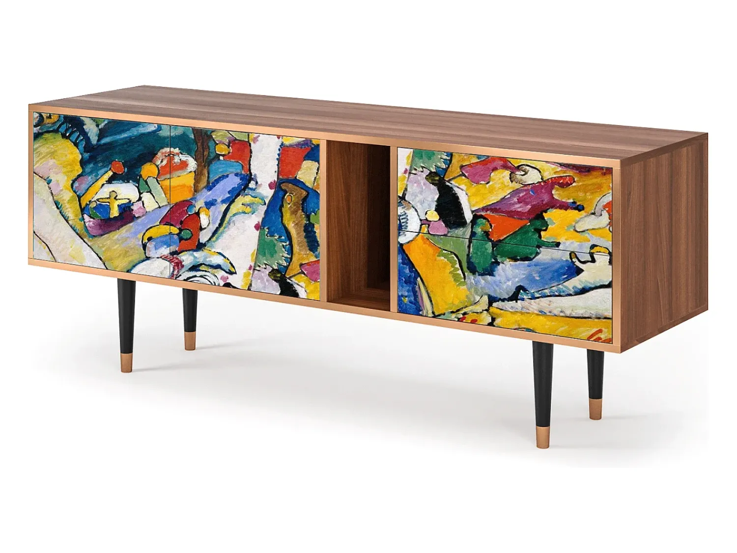 Móvel De Tv| Mueble de TV - 170х69х48 cm - T1 - Improvisation 26 , Nogueira Castanho