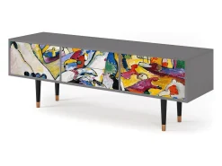 Móvel De Tv| Mueble de TV - 170х59х48 cm - T4 - Improvisation 26 , Cinza Cinzento